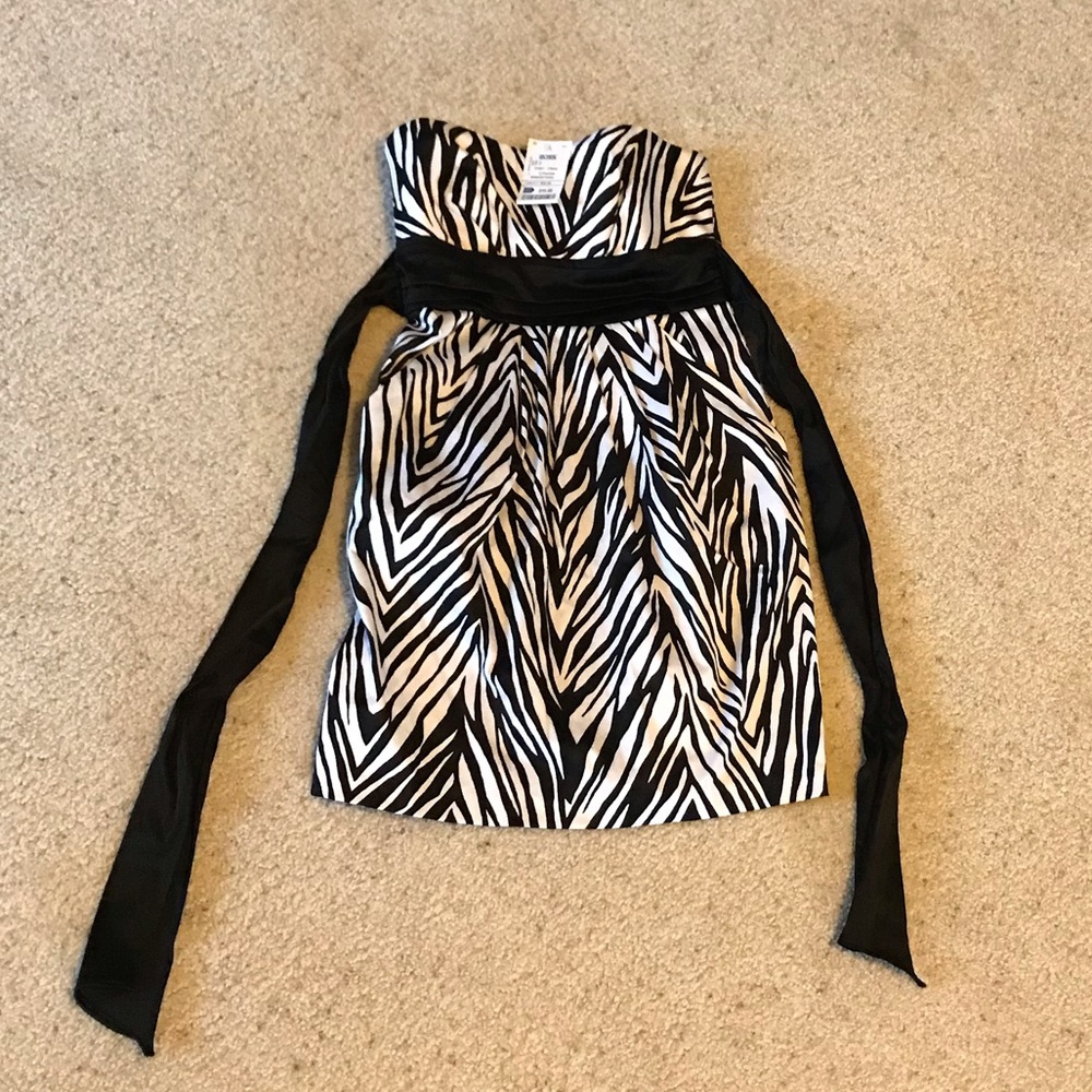 NWT zebra strapless dress